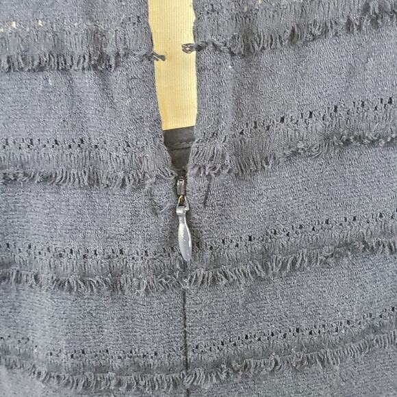 Trina Turk Dress Ain't Misbehavin Fringe Lace Navy Blue Size 8 - Picture 7 of 9